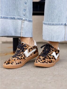 Dolce Vita Leopard Print Sneakers with White Accent